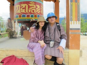 Chencho Tshering and his daughter, Kuenzang Tshering Yuden, the father and daughter team of Bhutan Yuden Tours